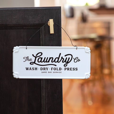 The Laundry Co Vintage Metal Hanging Sign