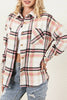 Image of Pink Plaid Button Front Chest Pocket Shacket