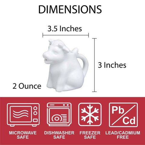 HIC Kitchen Mini Cow Creamer With Handle, 2oz