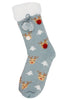 Image of Women's Christmas Fuzzy Lounge Mid-Crew Socks - Random