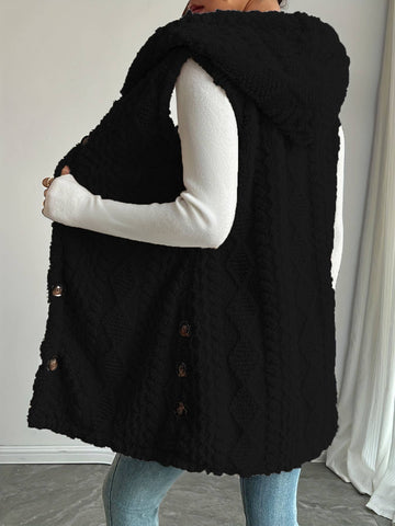 Double-sided plush single-breasted cardigan