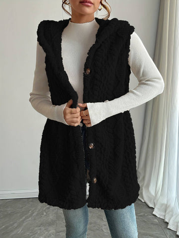 Double-sided plush single-breasted cardigan