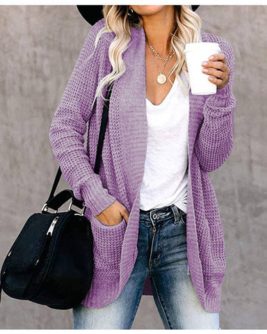 CARDIGAN WITH CURVED FRONT AND LARGE POCKET
