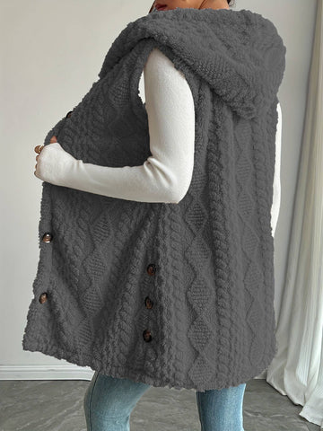 Double-sided plush single-breasted cardigan
