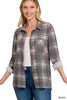 Image of Plaid Roll-up Long Sleeve Shacket