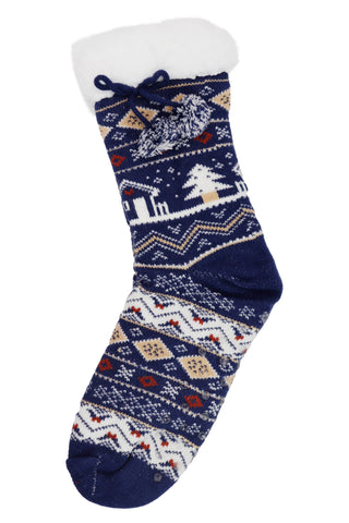 Women's Christmas Fuzzy Lounge Mid-Crew Socks - Random