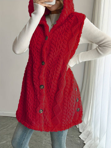 Double-sided plush single-breasted cardigan