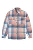 Image of Pink Plaid Flap Pockets Shacket