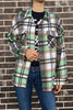 Image of PLAID FLANNEL JACKET GREEN