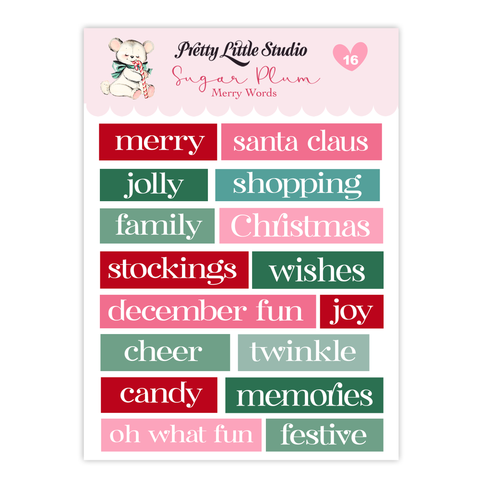 Merry Word Cut-Aparts | Christmas, Fussy Cut