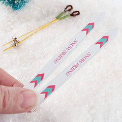 Miniature Snow Skis and Poles