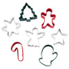 Image of Christmas Set of 7 Metal Mini Cookie Cutters + Storage Box