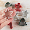 Image of Christmas Set of 7 Metal Mini Cookie Cutters + Storage Box
