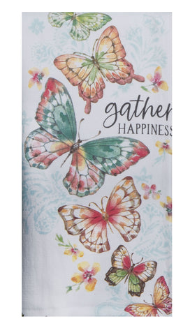 Garden Butterfly Gather Happiness Dual Purpose Terry Towel