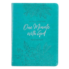One Minute With God For Women Teal Faux Leather Devotional