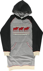 Over sized Cabin Moose Sleep Hoodie Choose S/M or L/XL