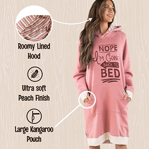 Sleep Hoodie oversized - Nope I'm Going Back To Bed - choose sizes S/M or L/XL