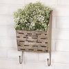 Image of Farmhouse Galvanized Wall Caddy with Hooks - Metal Key Holder - 13x7.5x5 Farmhouse Decor for Florals & Kitchen Towels