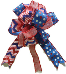 Patriotic Bow Cemetary Bow Lantern Bow 4th of July Bow,  Wreath Bow, Lantern Bow, Patriotic Wreath Bow, Basket Bow,