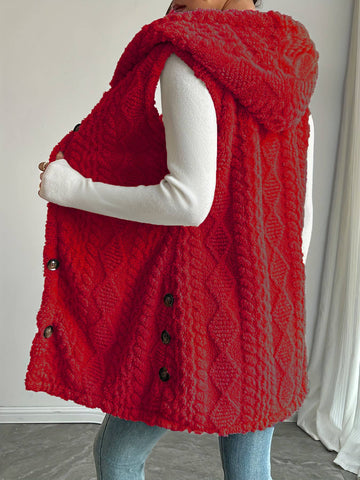 Double-sided plush single-breasted cardigan