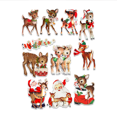 Vintage Dasher Reindeer Ephemera | Deer Cutouts, DieCuts, Woodland, Christmas