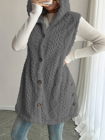 Double-sided plush single-breasted cardigan