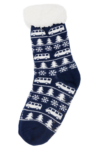 Women's Christmas Fuzzy Lounge Mid-Crew Socks - Random