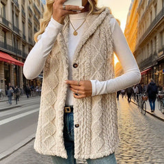 Double-sided plush single-breasted cardigan