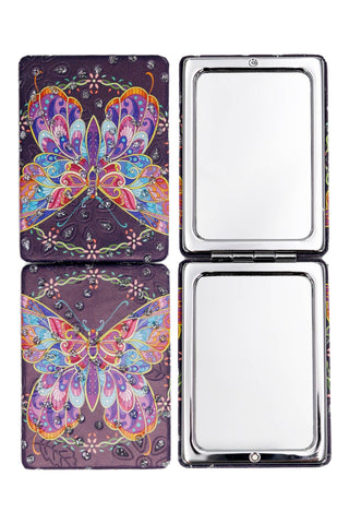 Butterfly Floral Glitter Makeup Mirror - 12 pcs