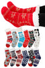 Image of Women's Christmas Fuzzy Lounge Mid-Crew Socks - Random
