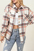 Image of Pink Plaid Button Front Chest Pocket Shacket