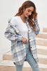 Image of Plaid Flap Pocket Long Sleeve Shacket