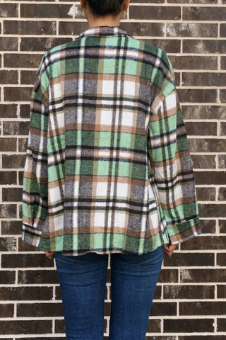 PLAID FLANNEL JACKET GREEN