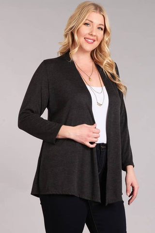 X9029-140 Essential Plus Size Knit Cardigan