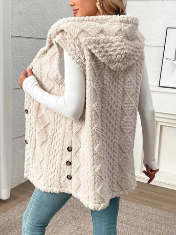 Double-sided plush single-breasted cardigan