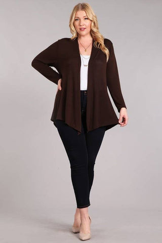 X9029-140 Essential Plus Size Knit Cardigan