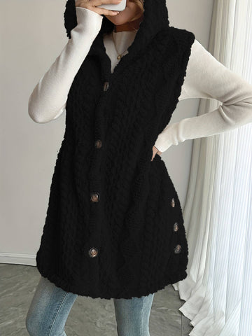 Double-sided plush single-breasted cardigan