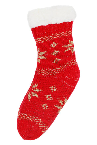 Women's Christmas Fuzzy Lounge Mid-Crew Socks - Random