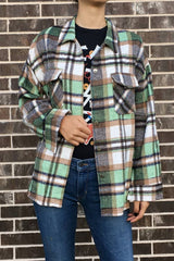 PLAID FLANNEL JACKET GREEN
