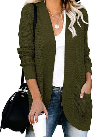 CARDIGAN WITH CURVED FRONT AND LARGE POCKET