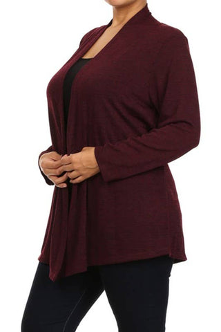 X9029-140 Essential Plus Size Knit Cardigan