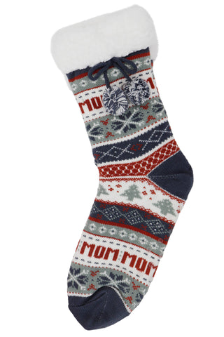 Women's Christmas Fuzzy Lounge Mid-Crew Socks - Random