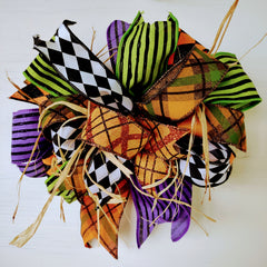 Halloween Gypsy Bow - Harvest Bow, Halloween Bow, Lantern Bow, Halloween Ribbon, Fall Ribbon, Raffia, - 10