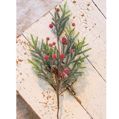 Mountain Pine with Berries Spray, 18" - for all of your Christmas Crafts & Decor