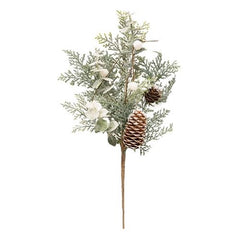 Sparkle Cedar & Berry Spray, 13" - Light Green Cedar Pine for all of your Christmas Projects