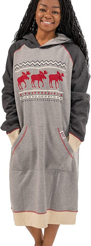 Over sized Cabin Moose Sleep Hoodie Choose S/M or L/XL