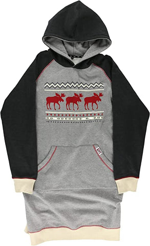 Over sized Cabin Moose Sleep Hoodie Choose S/M or L/XL