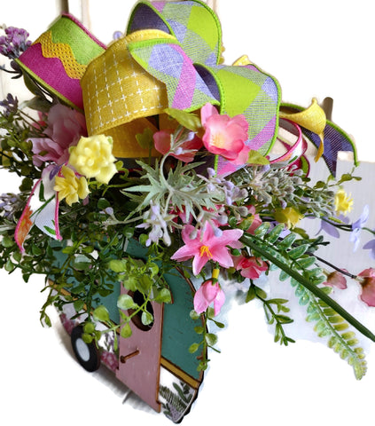 Camper Birdhouse Floral Arrangement - Mother's Day, Floral Arrangements, Gift for Women Birthday