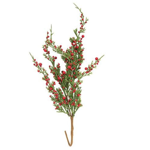 Cedar Pick with Red Berries - 18" high.