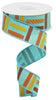 Image of Fall Ribbon Teal Brush Strokes Wired Ribbon By the Roll 1.5" x 10 Yards